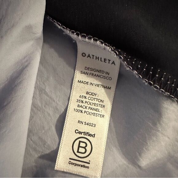 Athleta Gallery Colorblock Blue Short Sleeve Pocket Tee Shirt Top - Picture 6 of 7